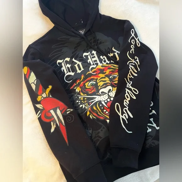 Ed Hardy Black Hoodie sz M NWT! - Picture 2 of 8